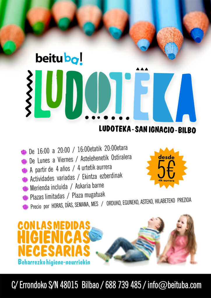 Cartel_DiberCampus_Semana_Santa_2020 Cartel servicio ludoteca en Sarriko, san Ignacio, Bilbao